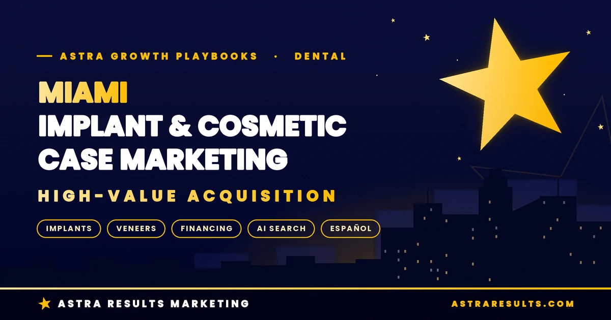 Miami Dental Implant & Cosmetic Case Marketing: High-Value Acquisition