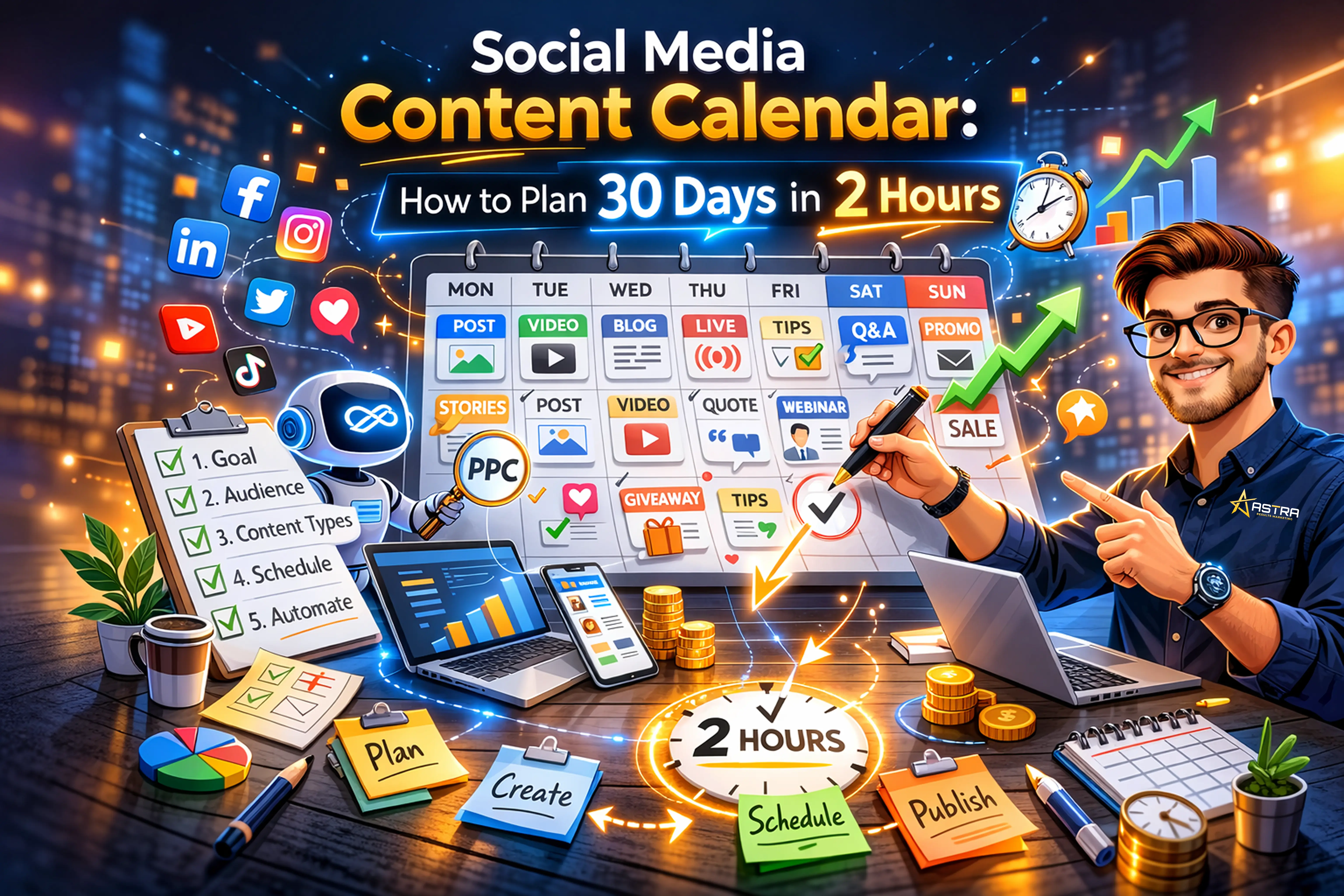 Calendario de contenido de redes sociales: Cómo planificar 30 días en 2 horas