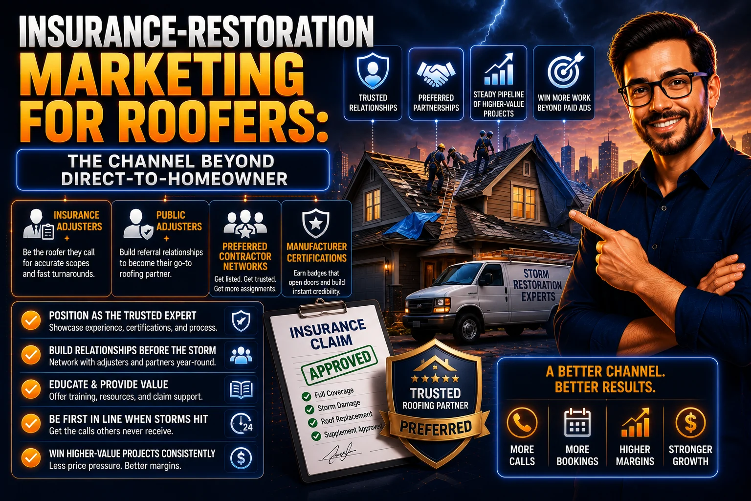 Insurance-Restoration Marketing for Roofers: The Channel Beyond Direct-to-Homeowner