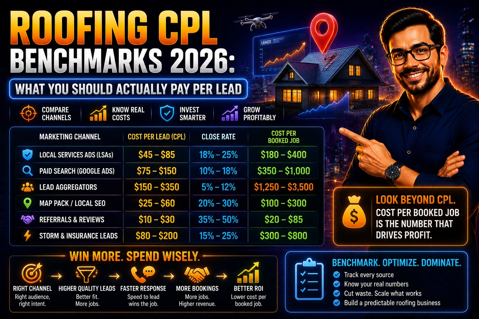 Roofing CPL Benchmarks 2026: What You Should Actually Pay Per Lead
