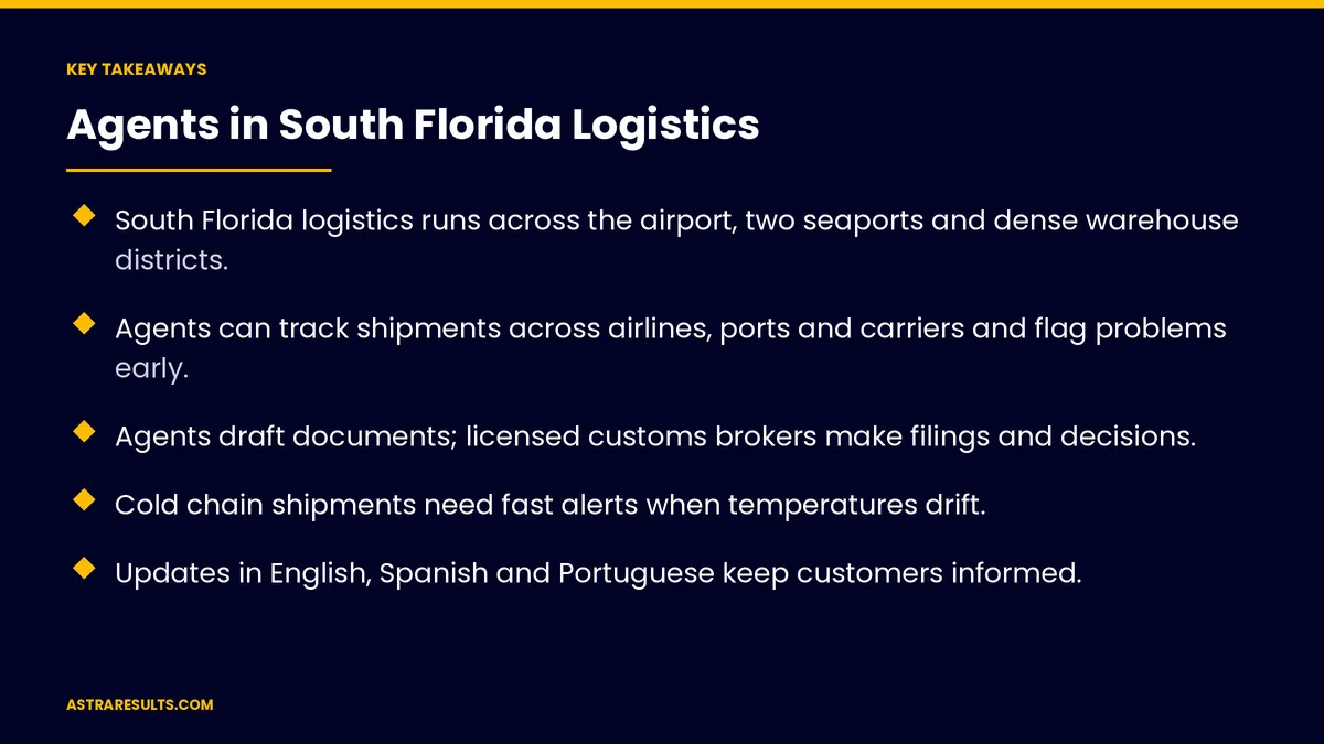 Key takeaways from "Agents in South Florida Logistics" &mdash; Astra Results Marketing