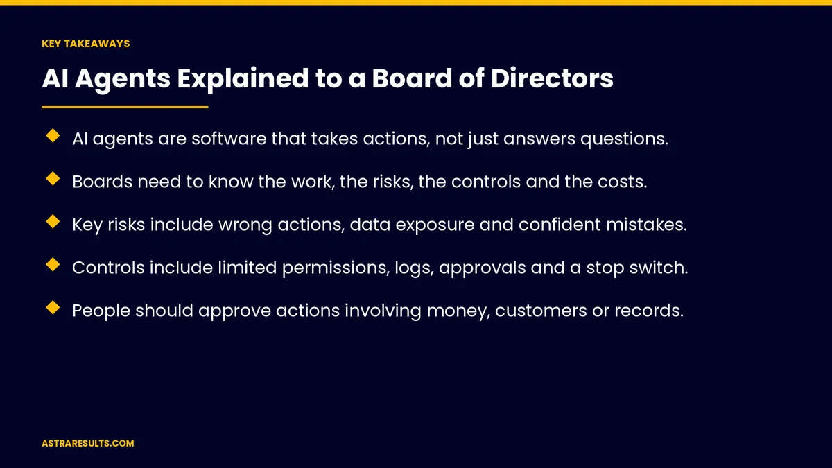 Key takeaways from "AI Agents Explained to a Board of Directors" &mdash; Astra Results Marketing