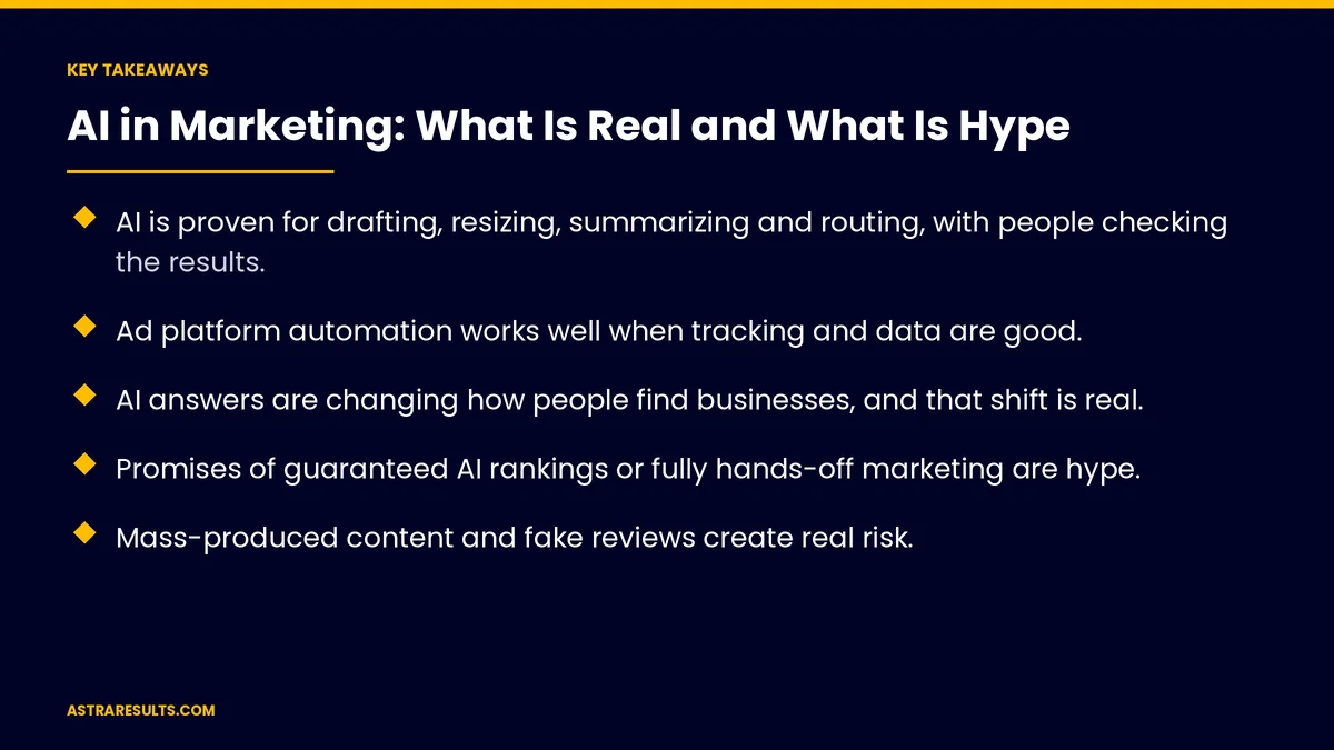 Key takeaways from "AI in Marketing: What Is Real and What Is Hype" &mdash; Astra Results Marketing