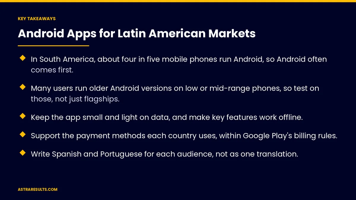 Key takeaways from "Android Apps for Latin American Markets" &mdash; Astra Results Marketing