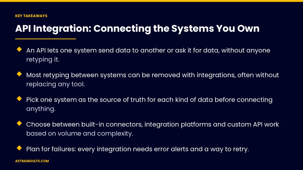 Key takeaways from "API Integration: Connecting the Systems You Own" &mdash; Astra Results Marketing