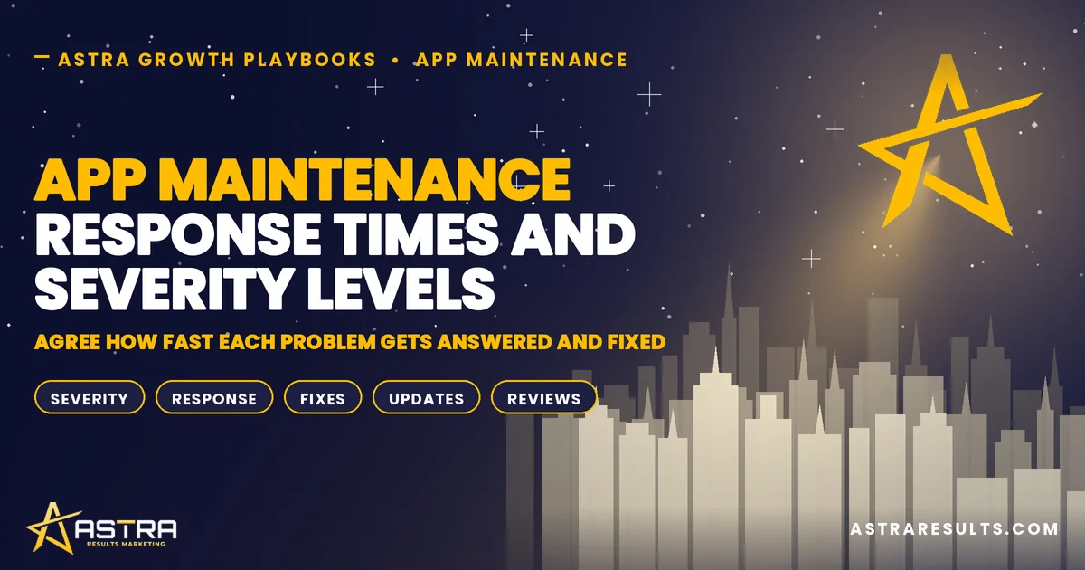 App Maintenance Response Times and Severity Levels