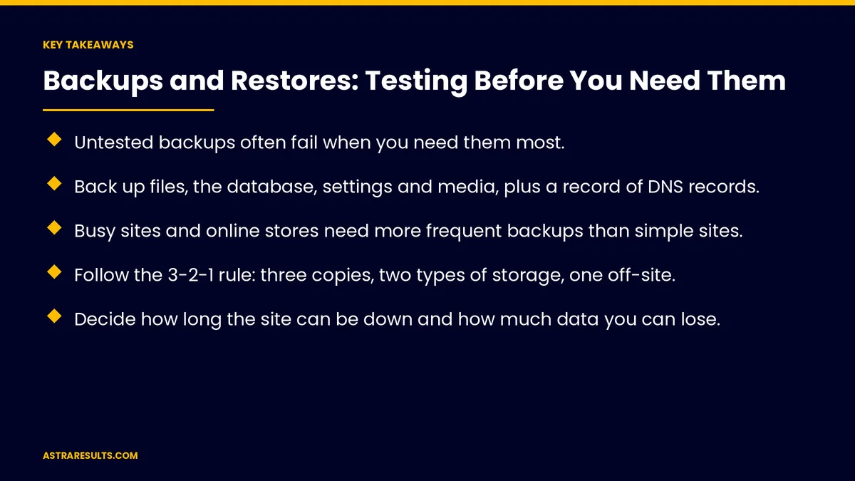 Key takeaways from "Backups and Restores: Testing Before You Need Them" &mdash; Astra Results Marketing