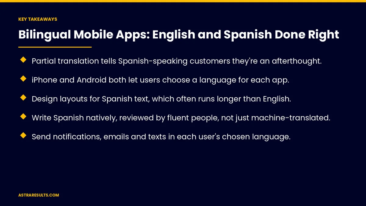Key takeaways from "Bilingual Mobile Apps: English and Spanish Done Right" &mdash; Astra Results Marketing