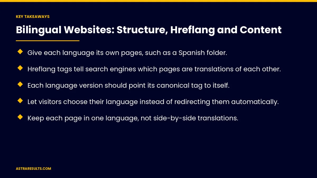 Key takeaways from "Bilingual Websites: Structure, Hreflang and Content" &mdash; Astra Results Marketing