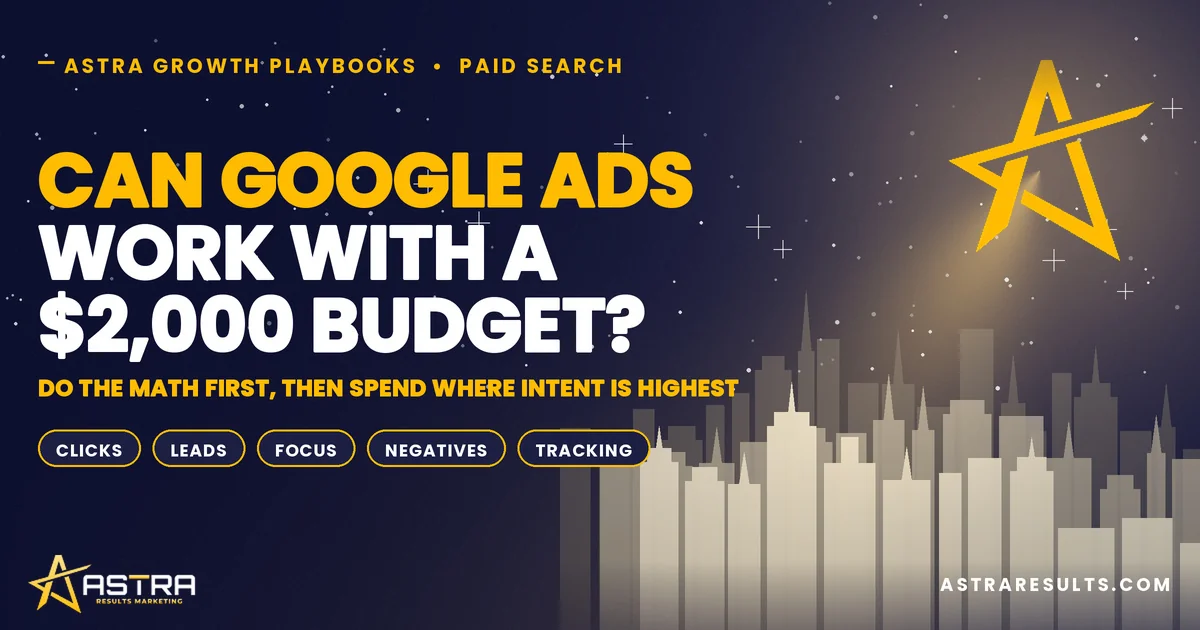 Can Google Ads Work With a $2,000 Budget?