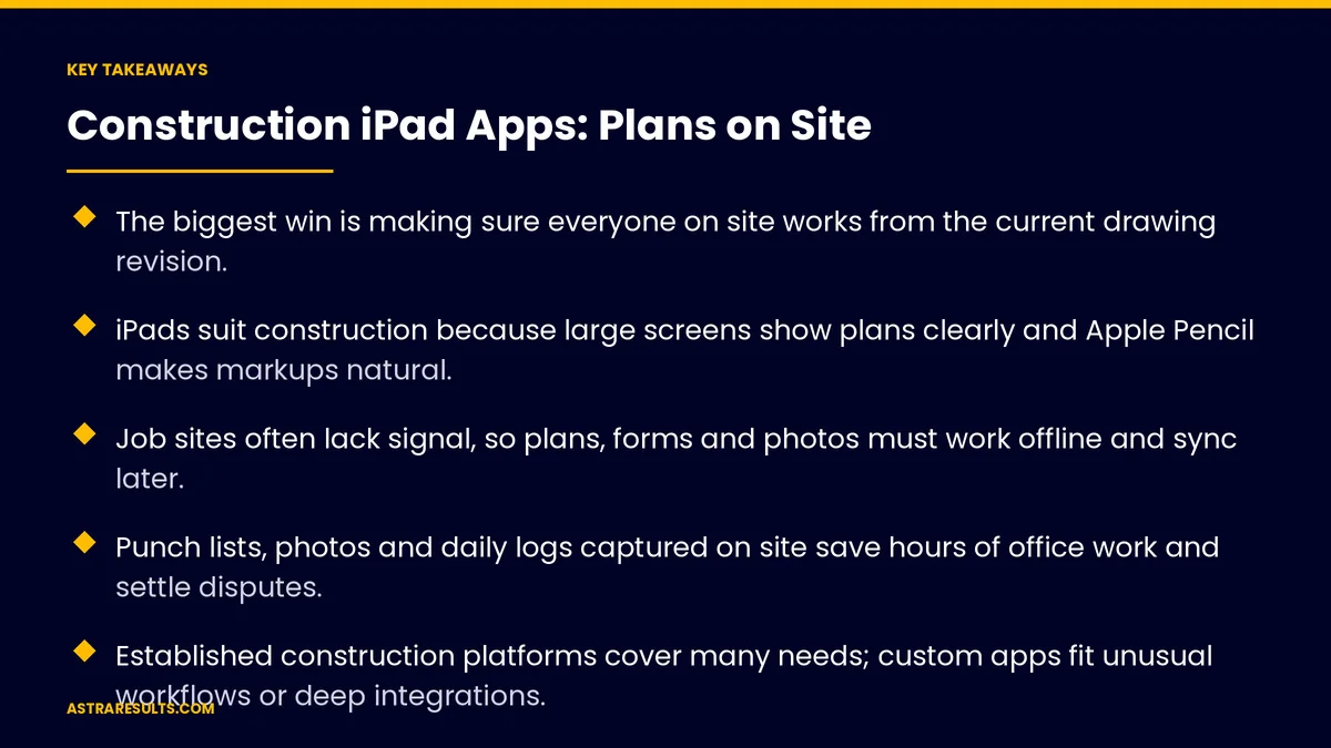 Key takeaways from "Construction iPad Apps: Plans on Site" &mdash; Astra Results Marketing