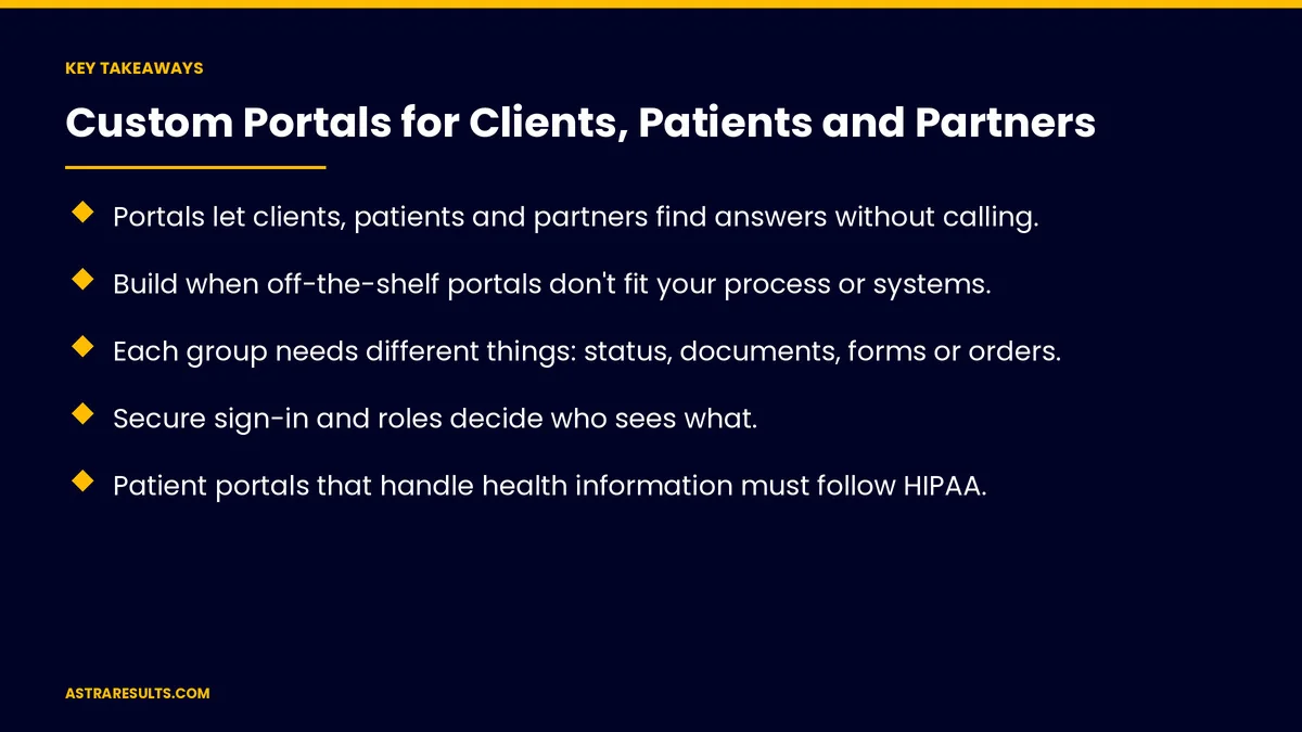 Key takeaways from "Custom Portals for Clients, Patients and Partners" &mdash; Astra Results Marketing