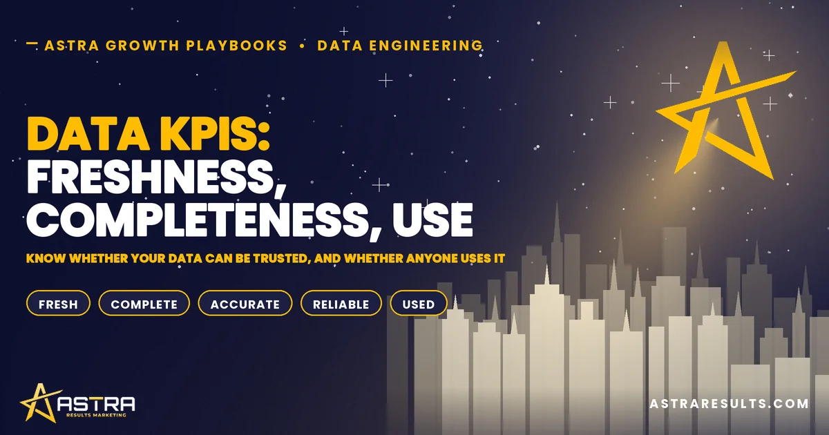 Data KPIs: Freshness, Completeness, Use