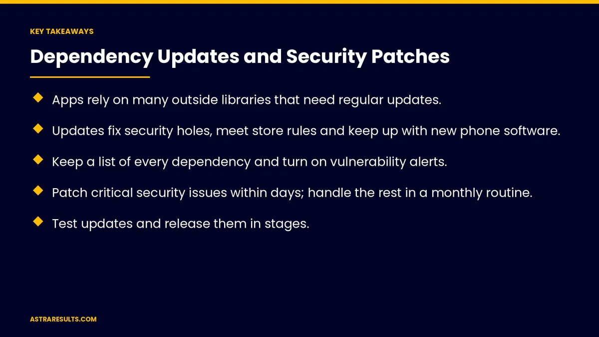 Key takeaways from "Dependency Updates and Security Patches" &mdash; Astra Results Marketing