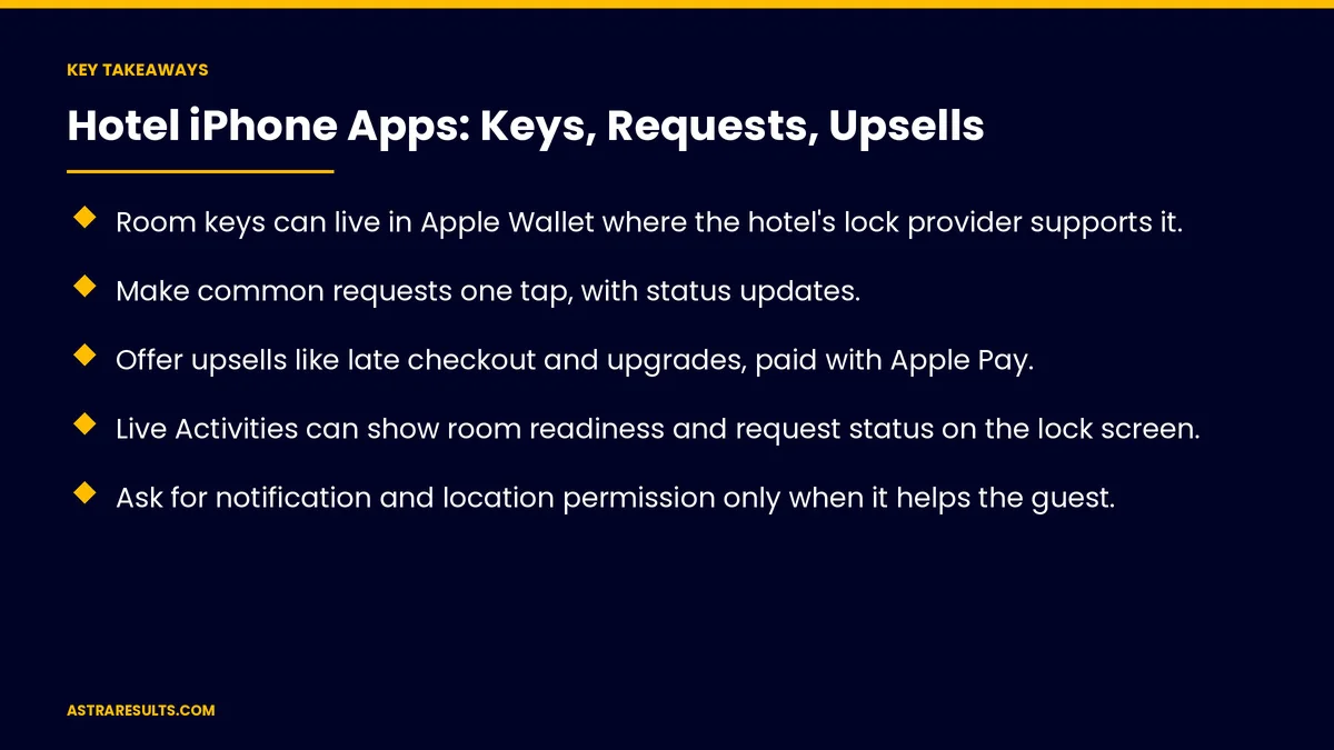 Key takeaways from "Hotel iPhone Apps: Keys, Requests, Upsells" &mdash; Astra Results Marketing