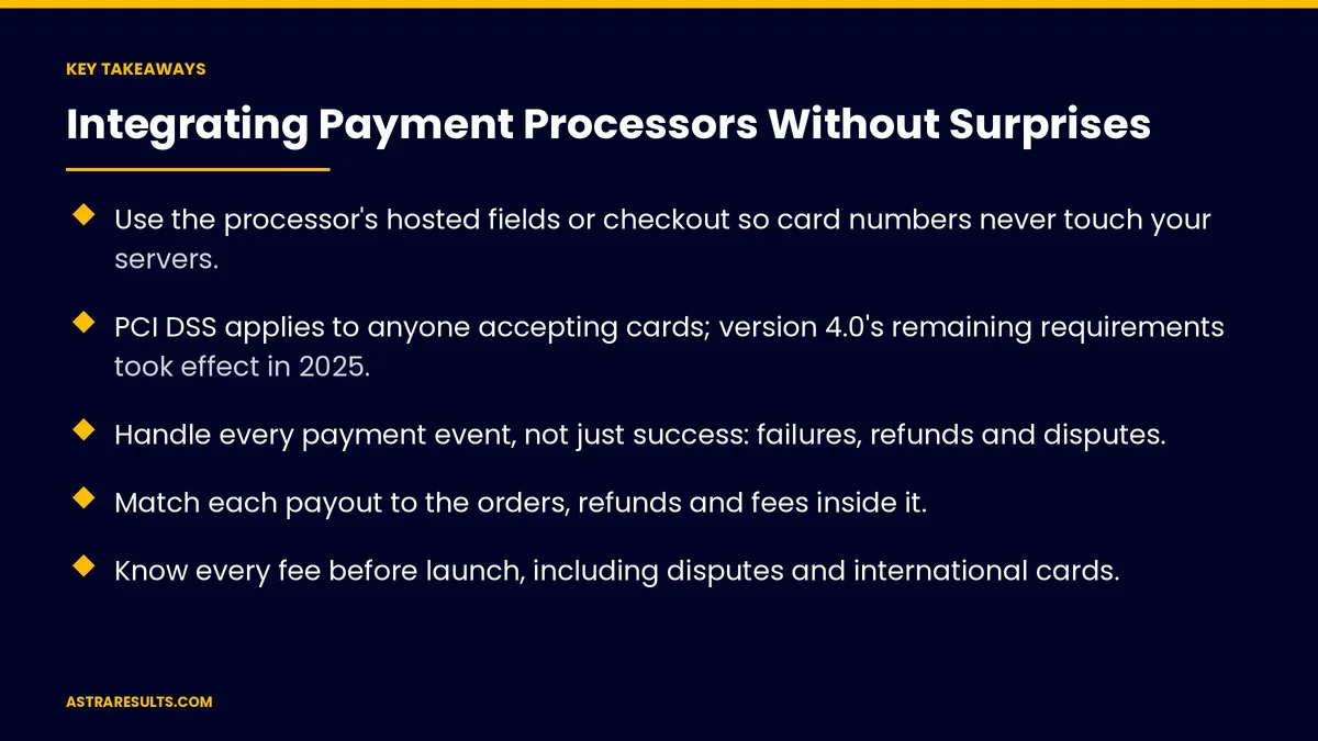 Key takeaways from "Integrating Payment Processors Without Surprises" &mdash; Astra Results Marketing