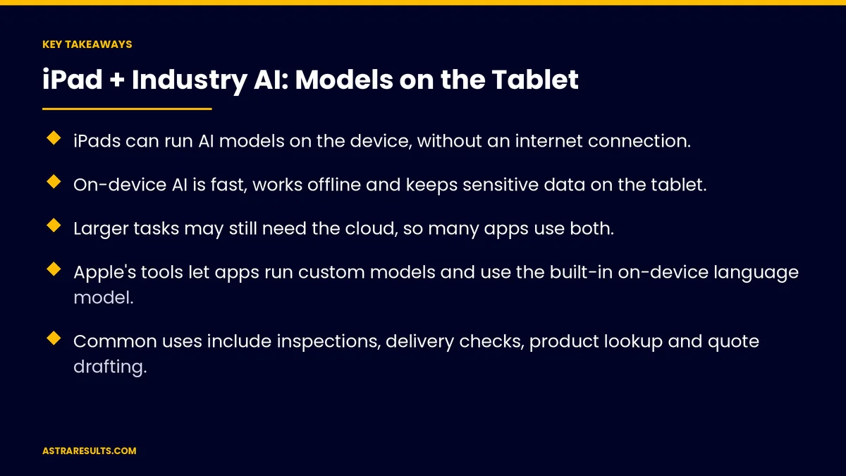 Key takeaways from "iPad + Industry AI: Models on the Tablet" &mdash; Astra Results Marketing
