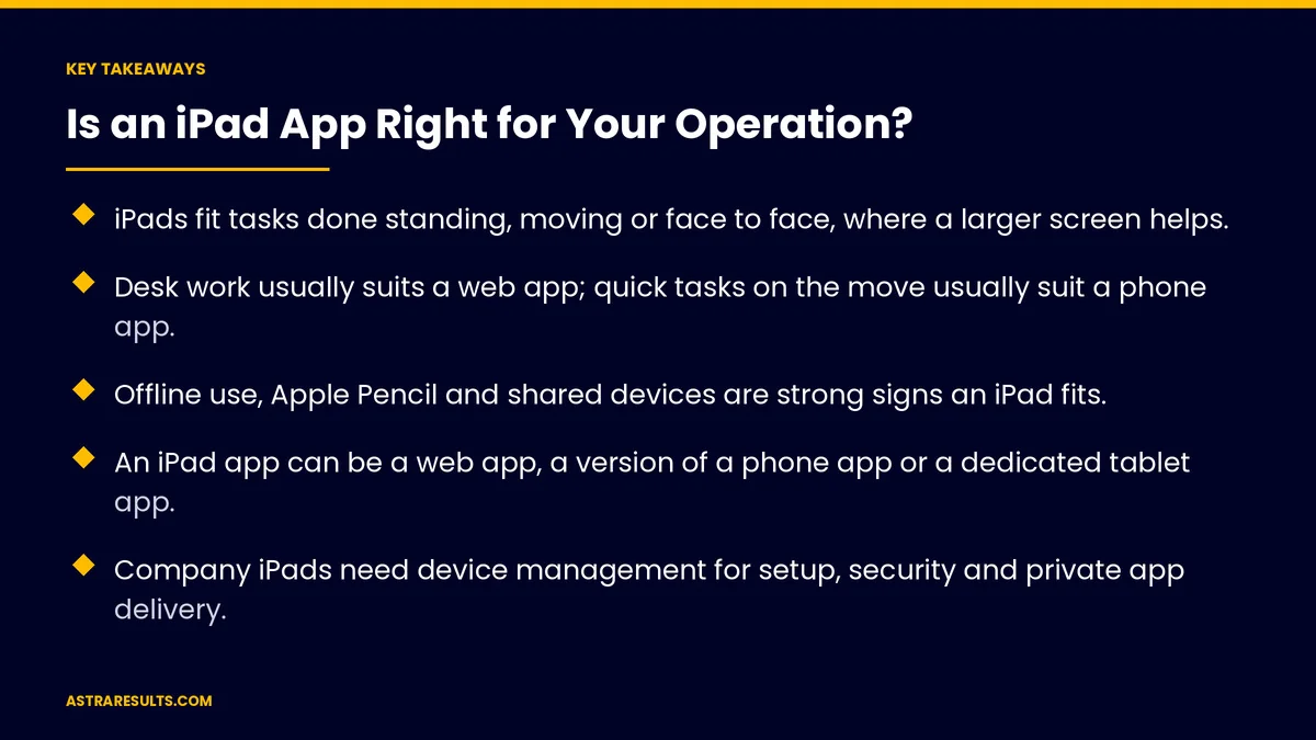 Key takeaways from "Is an iPad App Right for Your Operation?" &mdash; Astra Results Marketing