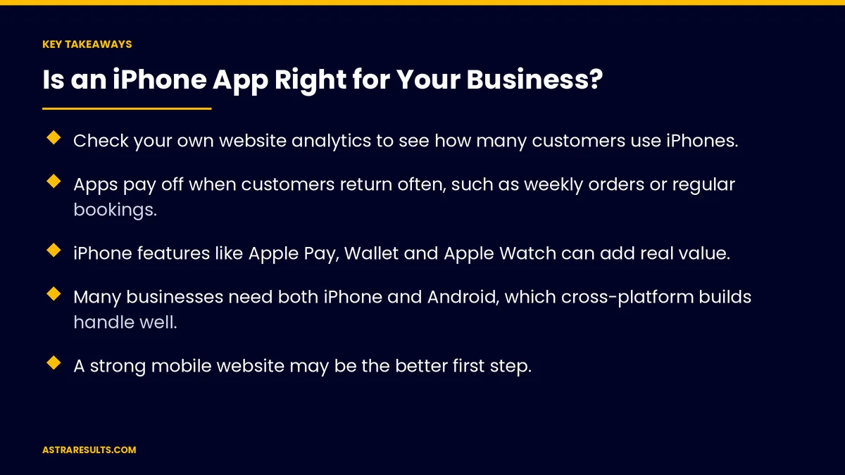 Key takeaways from "Is an iPhone App Right for Your Business?" &mdash; Astra Results Marketing