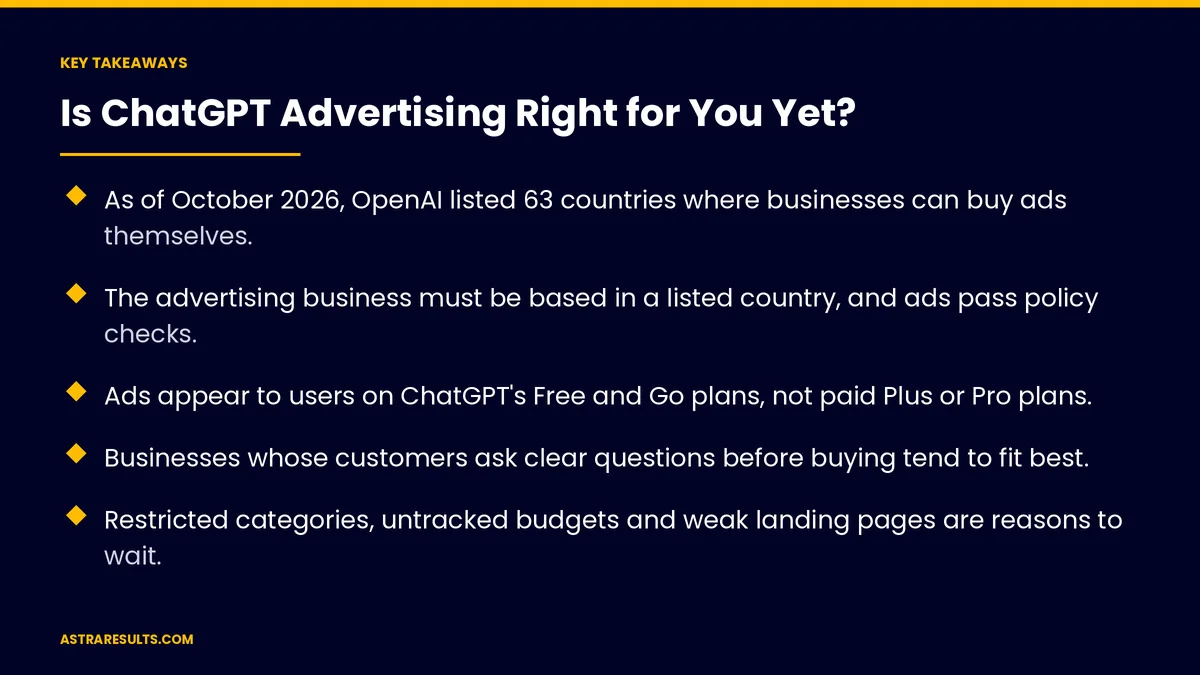 Key takeaways from "Is ChatGPT Advertising Right for You Yet?" &mdash; Astra Results Marketing