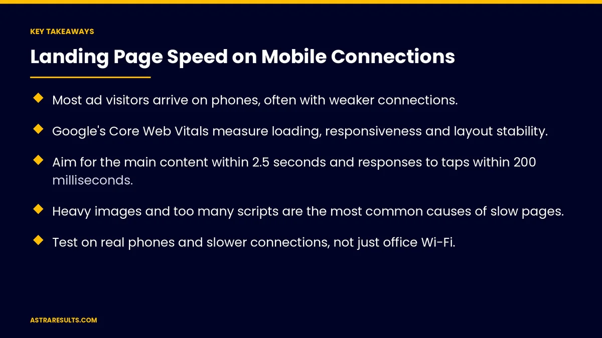 Key takeaways from "Landing Page Speed on Mobile Connections" &mdash; Astra Results Marketing