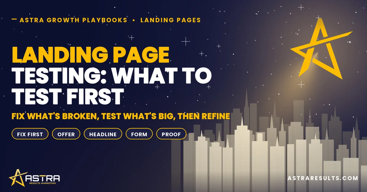 Landing Page Testing: What to Test First
