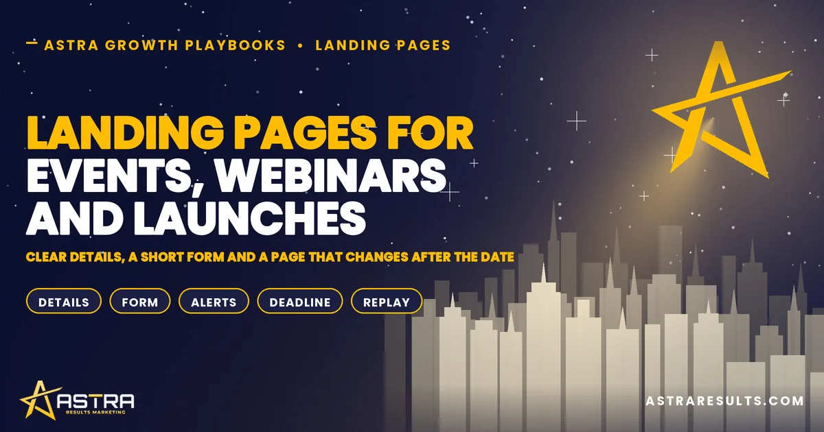 Landing Pages para Eventos, Webinars y Lanzamientos