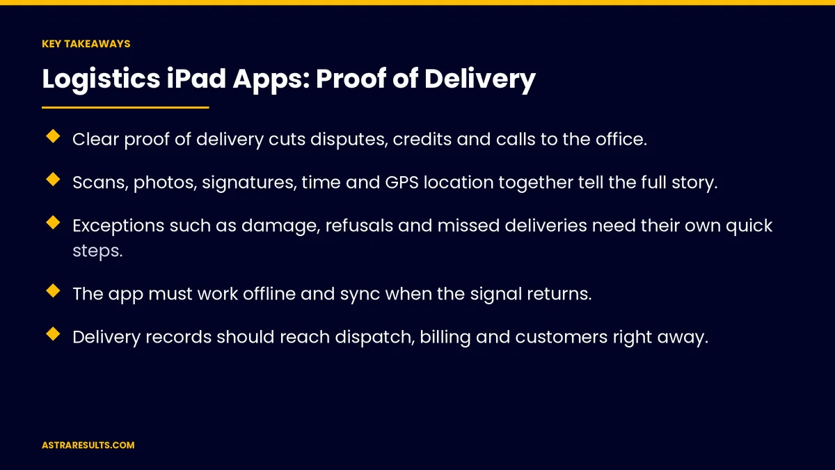 Key takeaways from "Logistics iPad Apps: Proof of Delivery" &mdash; Astra Results Marketing