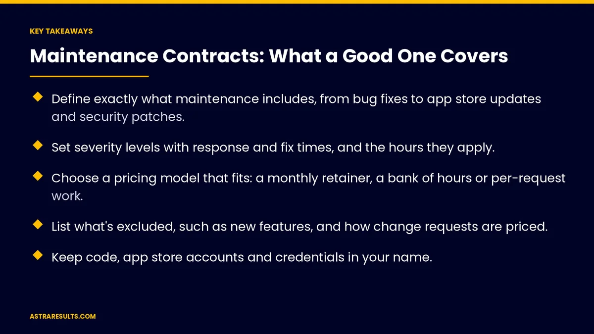Key takeaways from "Maintenance Contracts: What a Good One Covers" &mdash; Astra Results Marketing