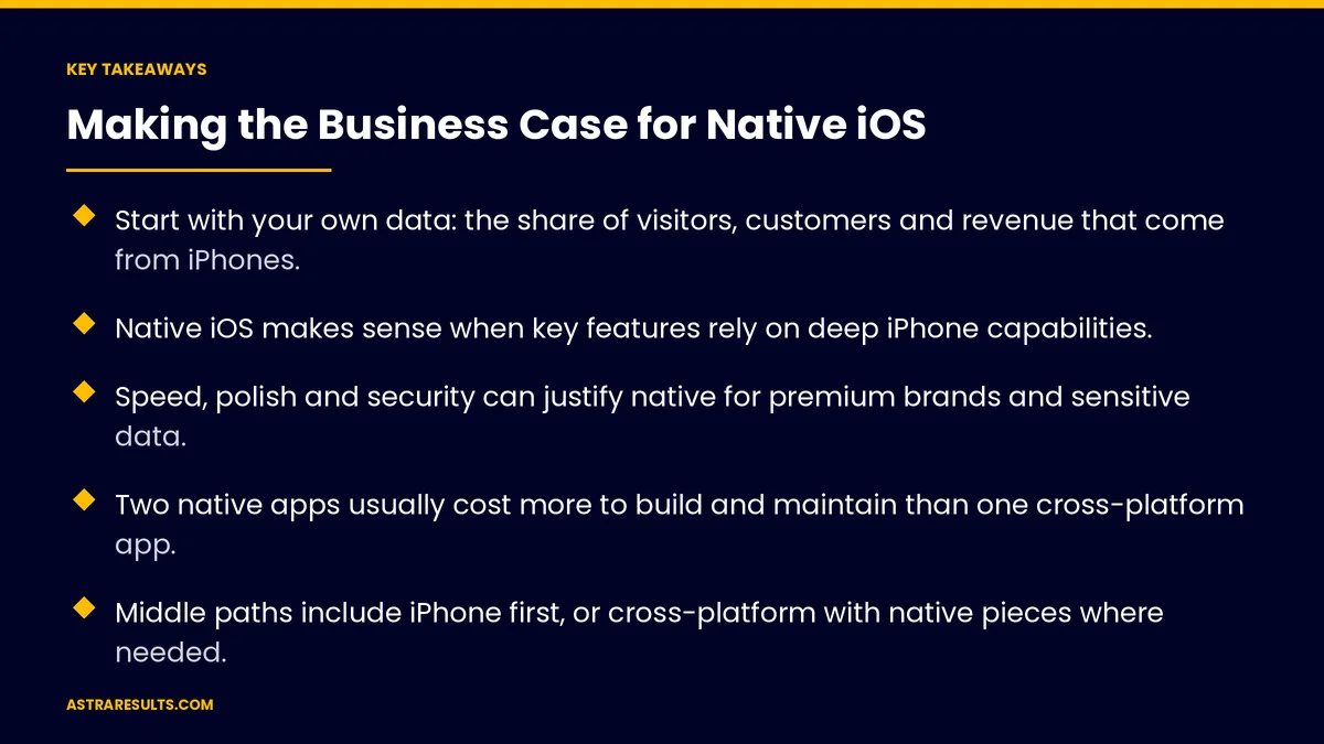 Key takeaways from "Making the Business Case for Native iOS" &mdash; Astra Results Marketing