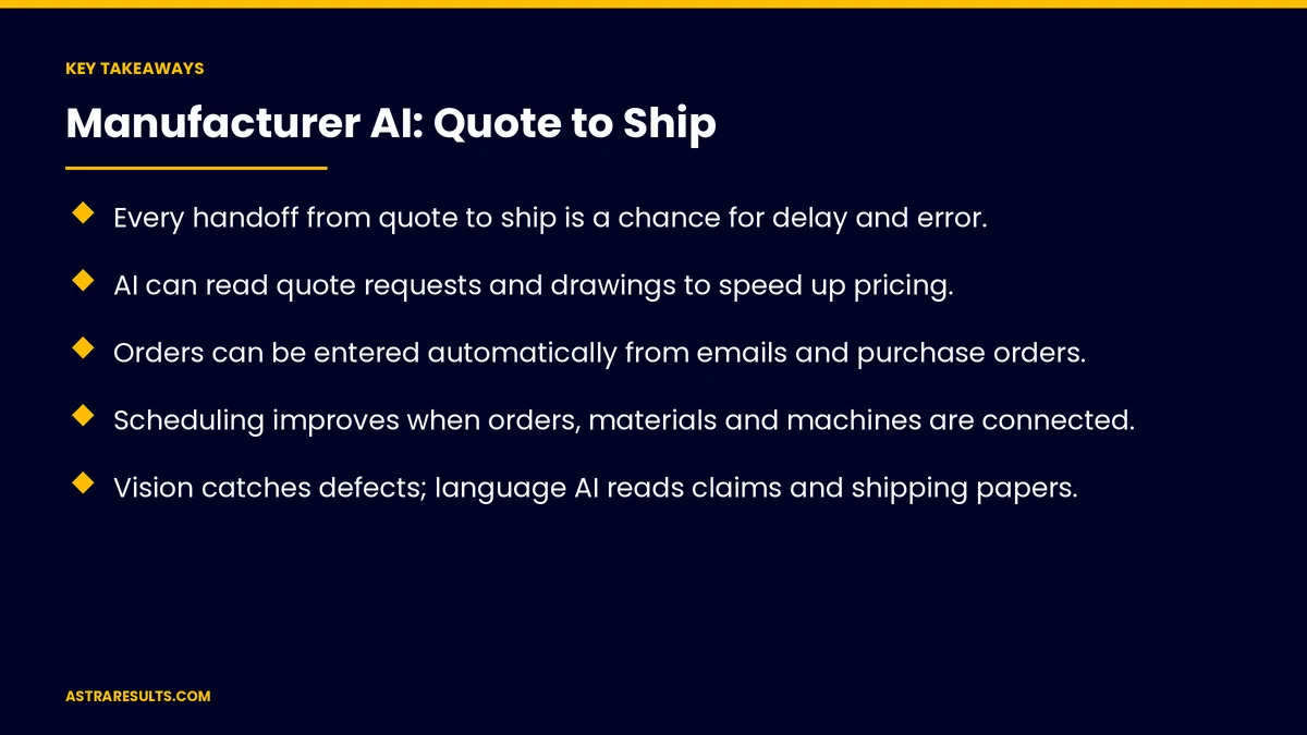 Key takeaways from "Manufacturer AI: Quote to Ship" &mdash; Astra Results Marketing