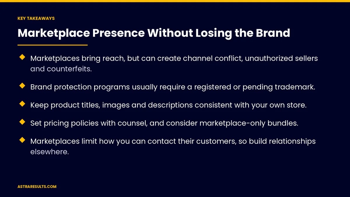 Key takeaways from "Marketplace Presence Without Losing the Brand" &mdash; Astra Results Marketing