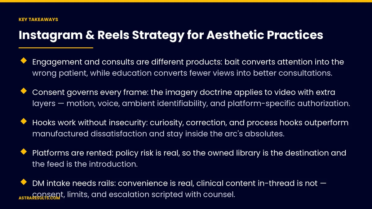 Key takeaways from "Instagram & Reels Strategy for Aesthetic Practices" &mdash; Astra Results Marketing