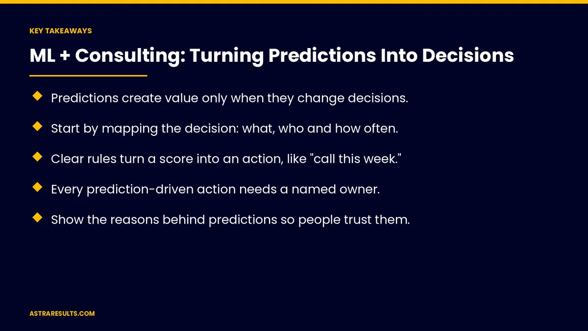 Key takeaways from "ML + Consulting: Turning Predictions Into Decisions" &mdash; Astra Results Marketing