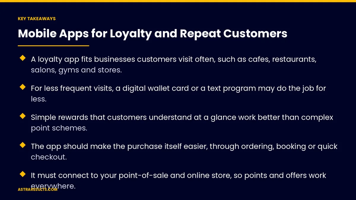 Key takeaways from "Mobile Apps for Loyalty and Repeat Customers" &mdash; Astra Results Marketing
