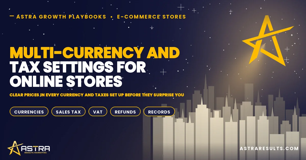 Multi-Currency and Tax Settings for Online Stores