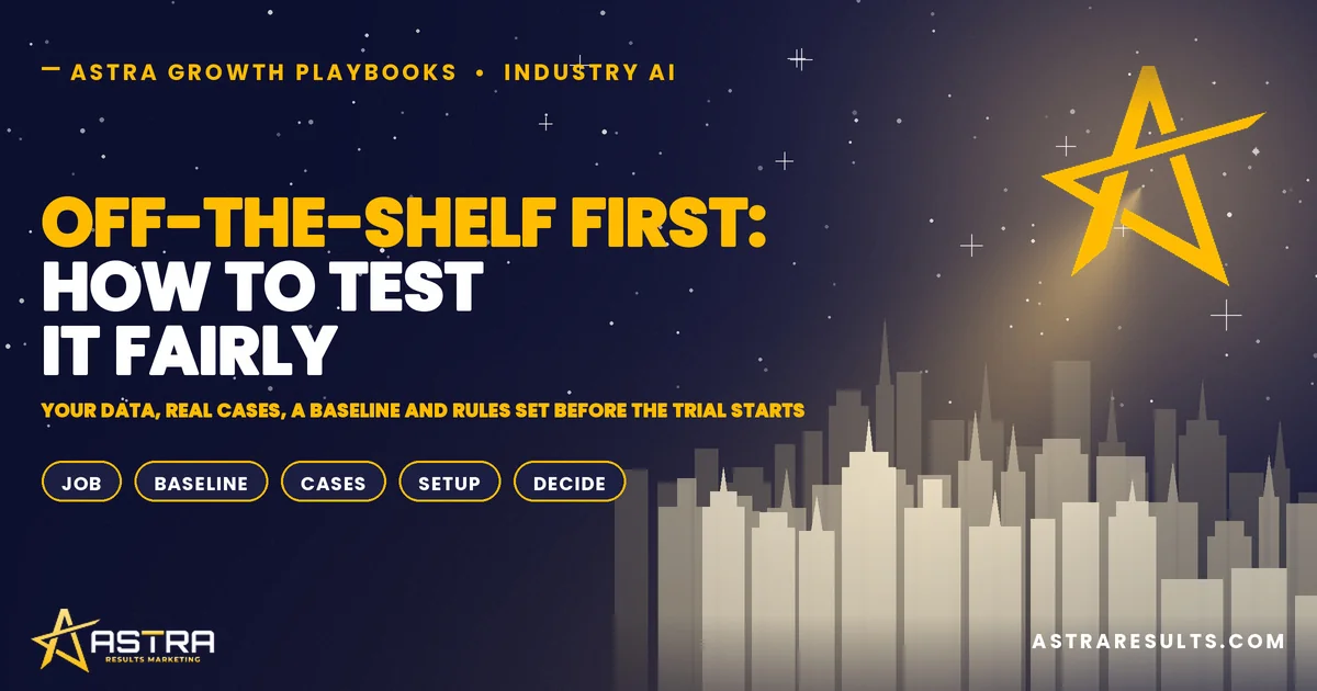 Off-the-Shelf First: How to Test It Fairly