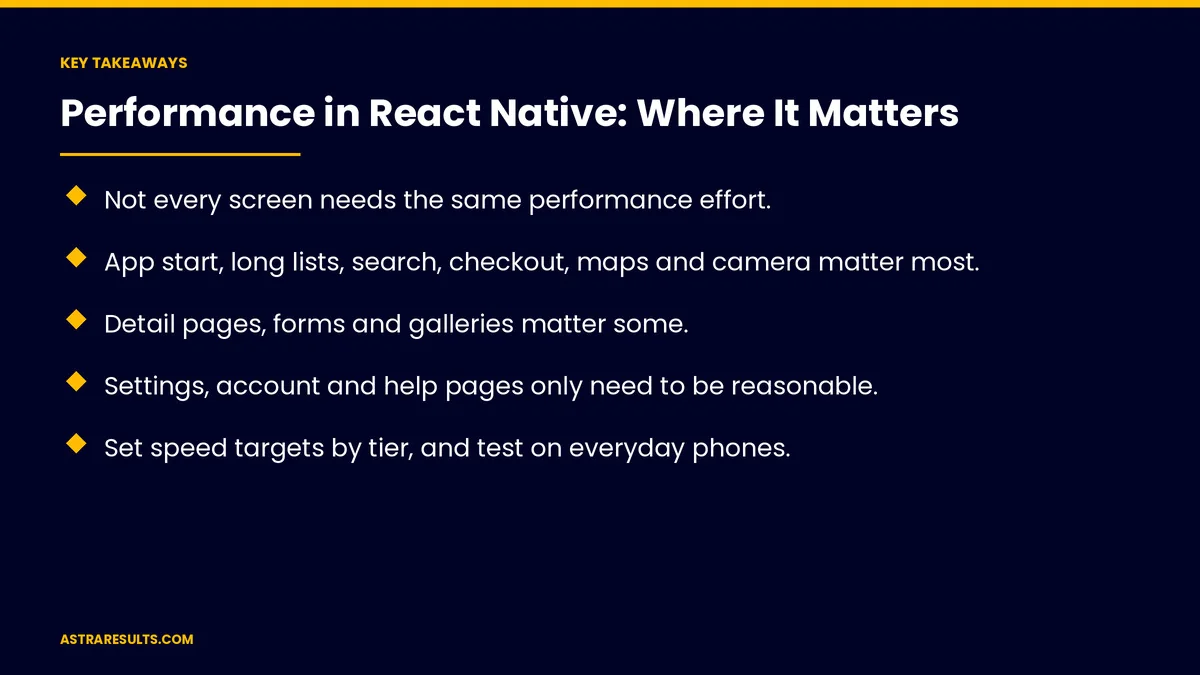 Key takeaways from "Performance in React Native: Where It Matters" &mdash; Astra Results Marketing