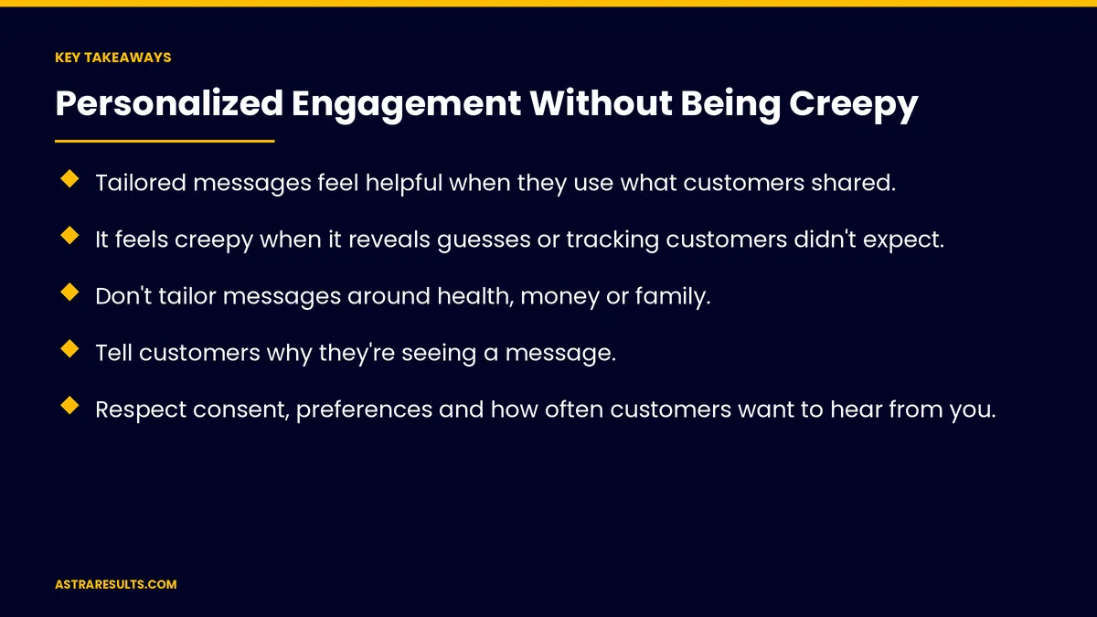 Key takeaways from "Personalized Engagement Without Being Creepy" &mdash; Astra Results Marketing