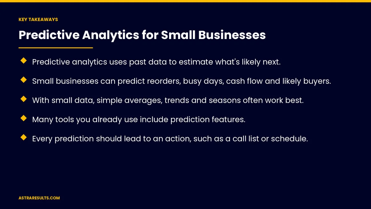Key takeaways from "Predictive Analytics for Small Businesses" &mdash; Astra Results Marketing