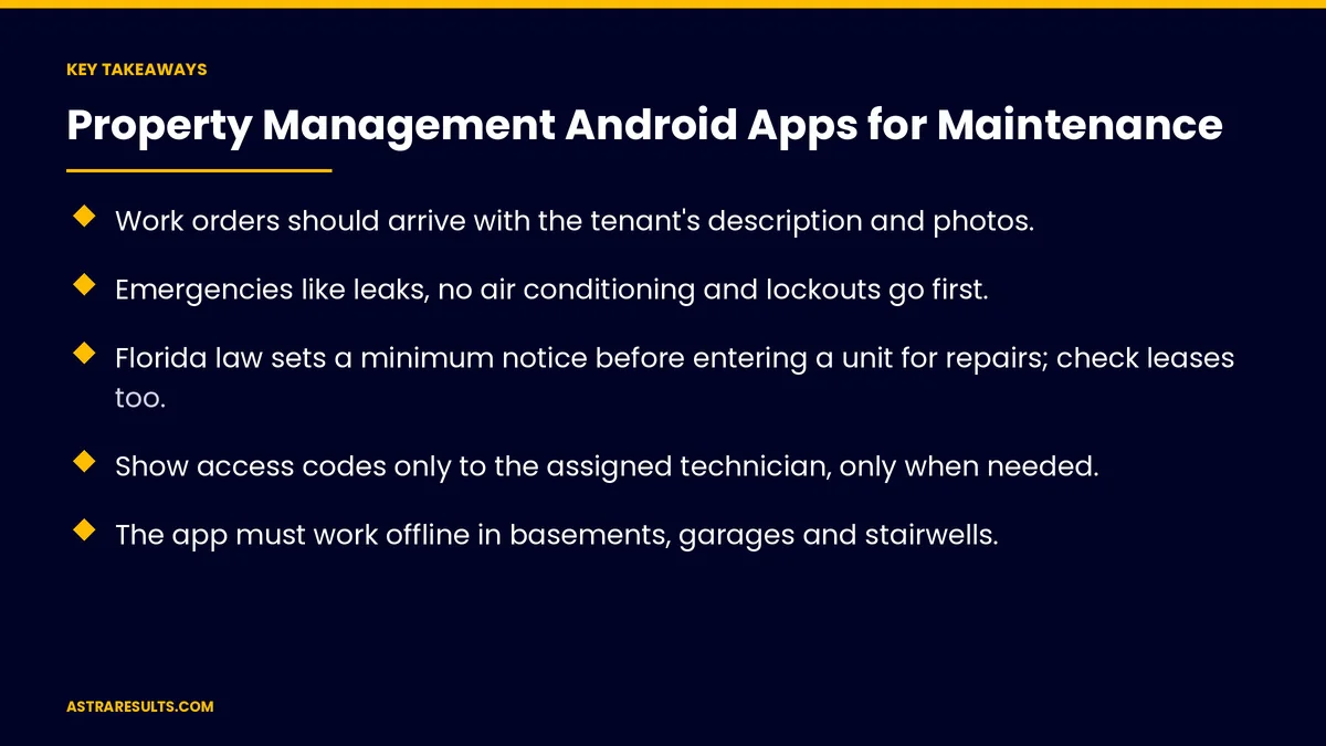 Key takeaways from "Property Management Android Apps for Maintenance" &mdash; Astra Results Marketing