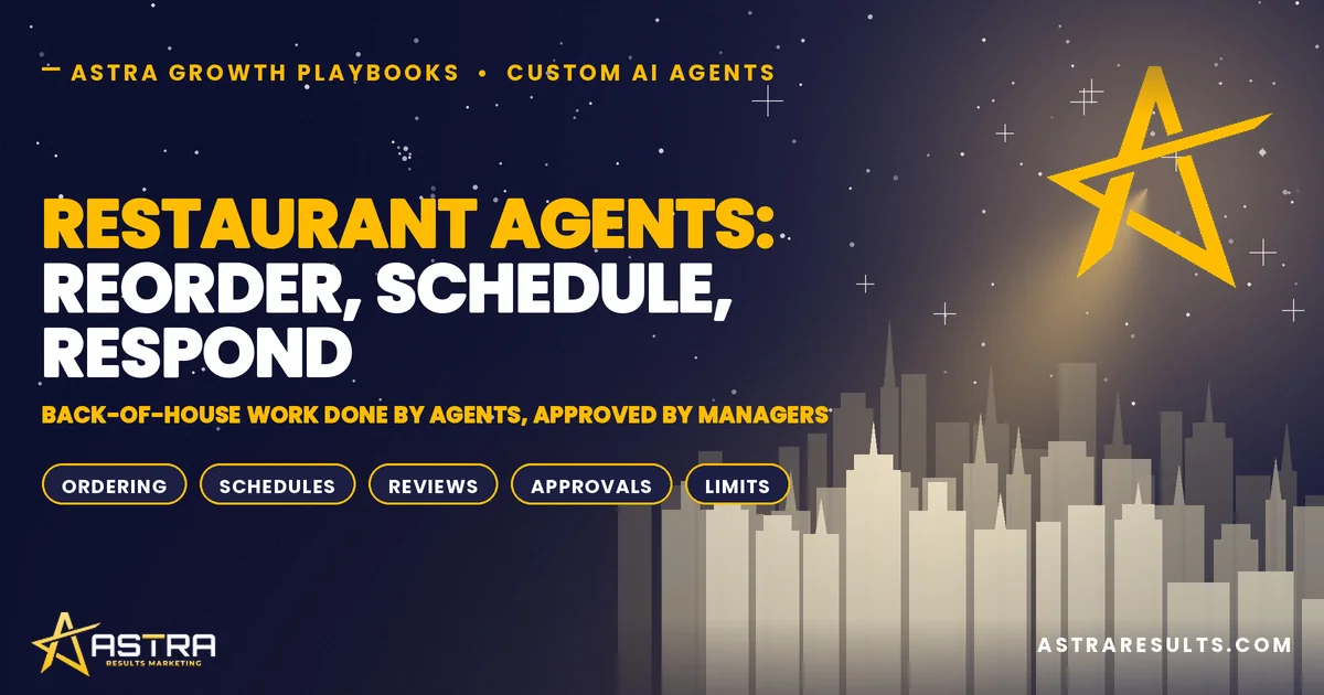 Restaurant Agents: Reorder, Schedule, Respond