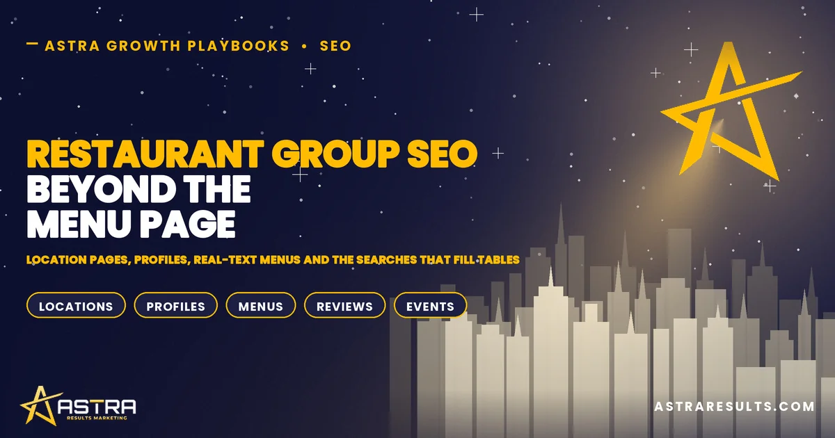 Restaurant Group SEO Beyond the Menu Page