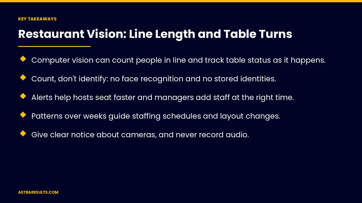 Key takeaways from "Restaurant Vision: Line Length and Table Turns" &mdash; Astra Results Marketing