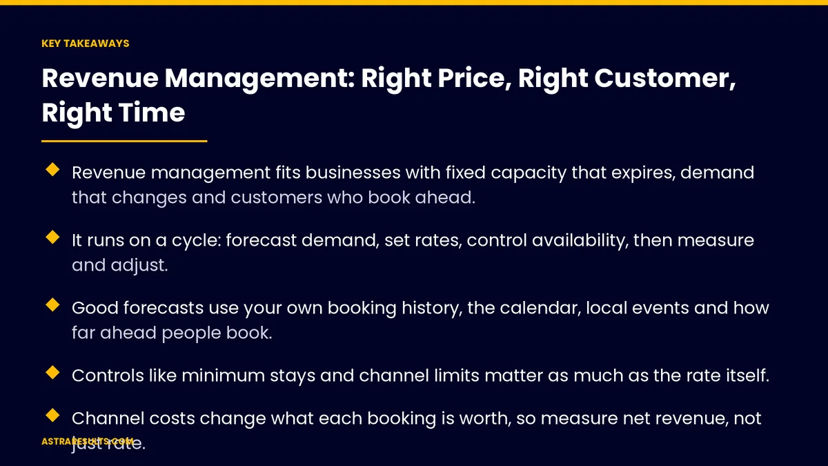 Key takeaways from "Revenue Management: Right Price, Right Customer, Right Time"
