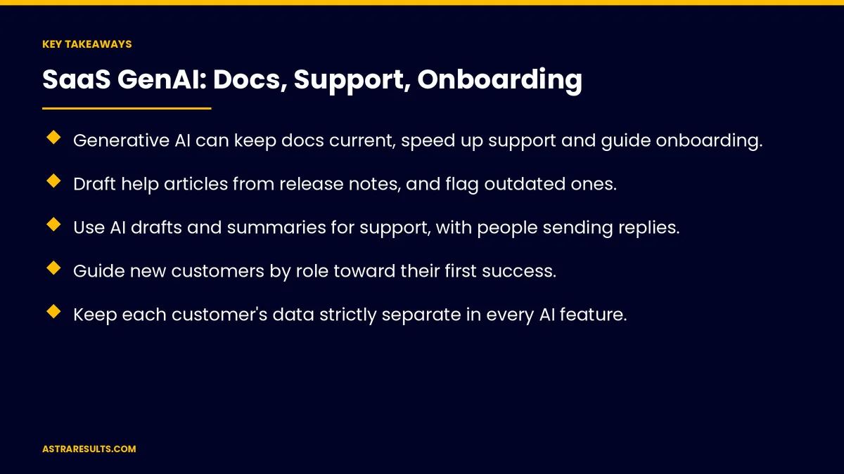 Key takeaways from "SaaS GenAI: Docs, Support, Onboarding" &mdash; Astra Results Marketing
