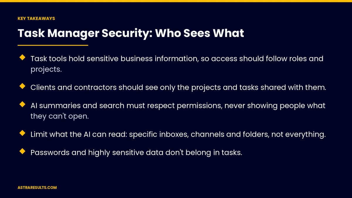 Key takeaways from "Task Manager Security: Who Sees What" &mdash; Astra Results Marketing