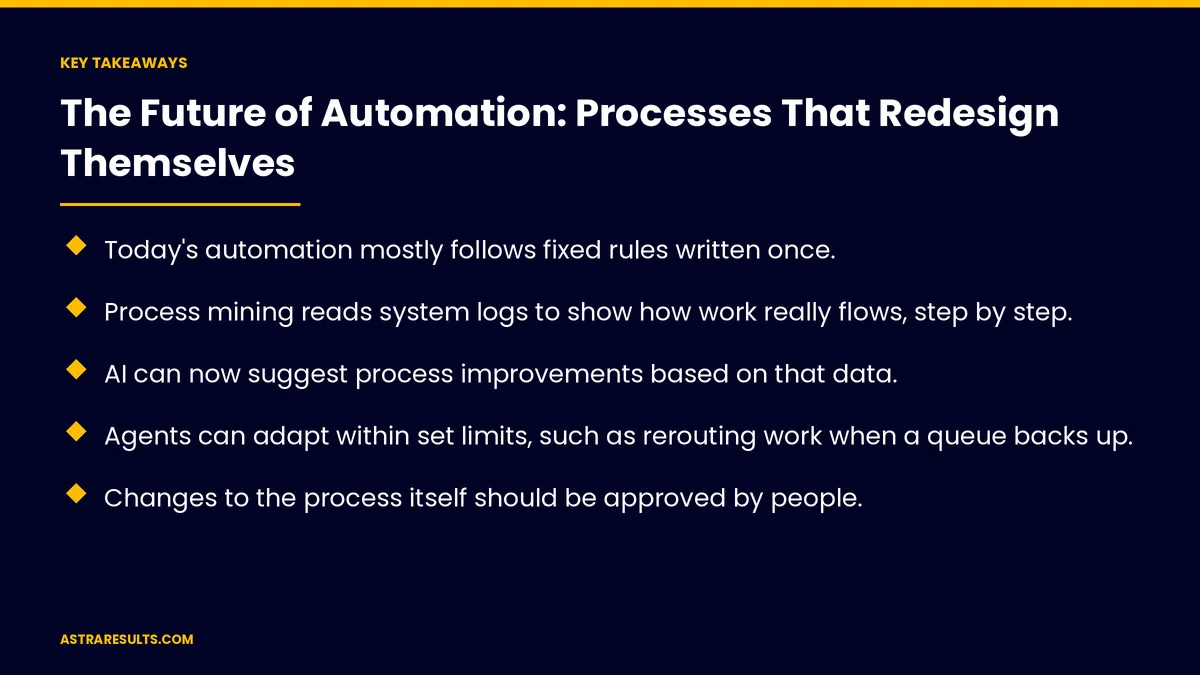 Puntos clave de "El Futuro de la Automatización: Procesos que se Rediseñan Solos"