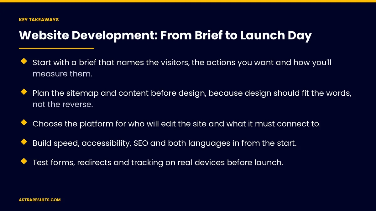 Key takeaways from "Website Development: From Brief to Launch Day" &mdash; Astra Results Marketing