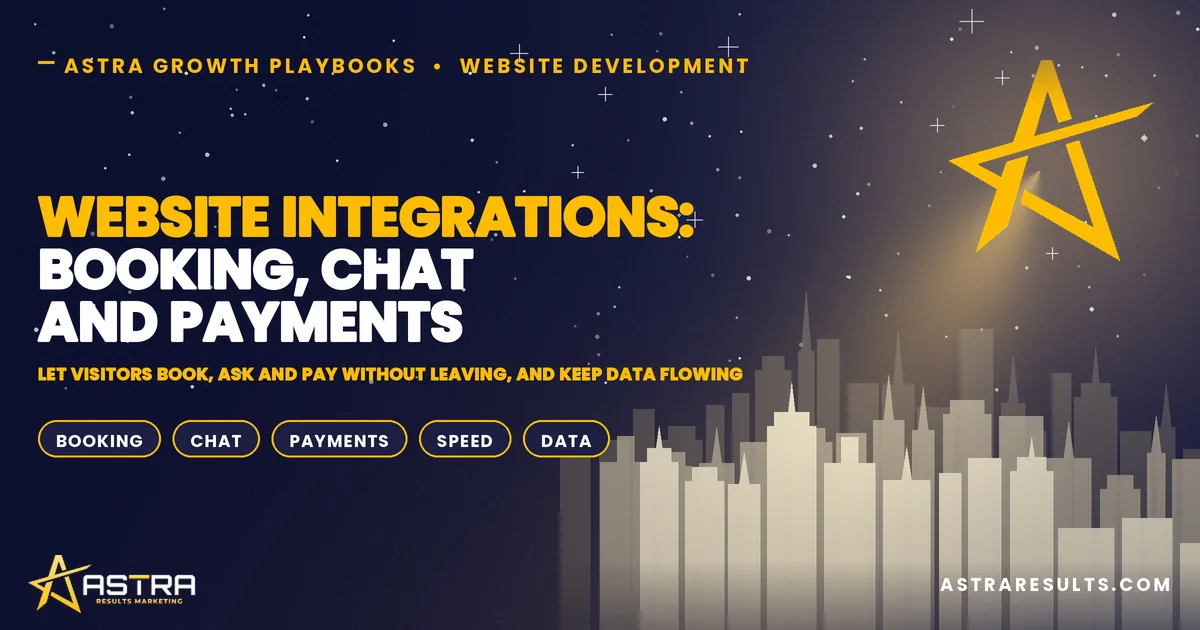 Website Integrations: Booking, Chat and Payments